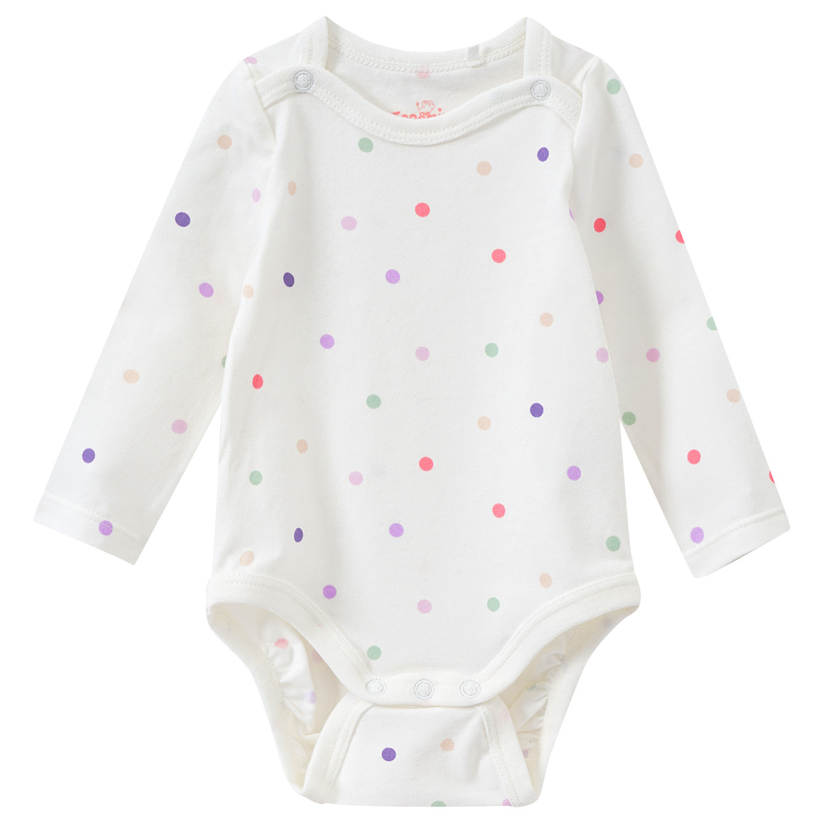 Topomini 2 Baby Langarmbodys in verschiedenen Dessins weiss / pink