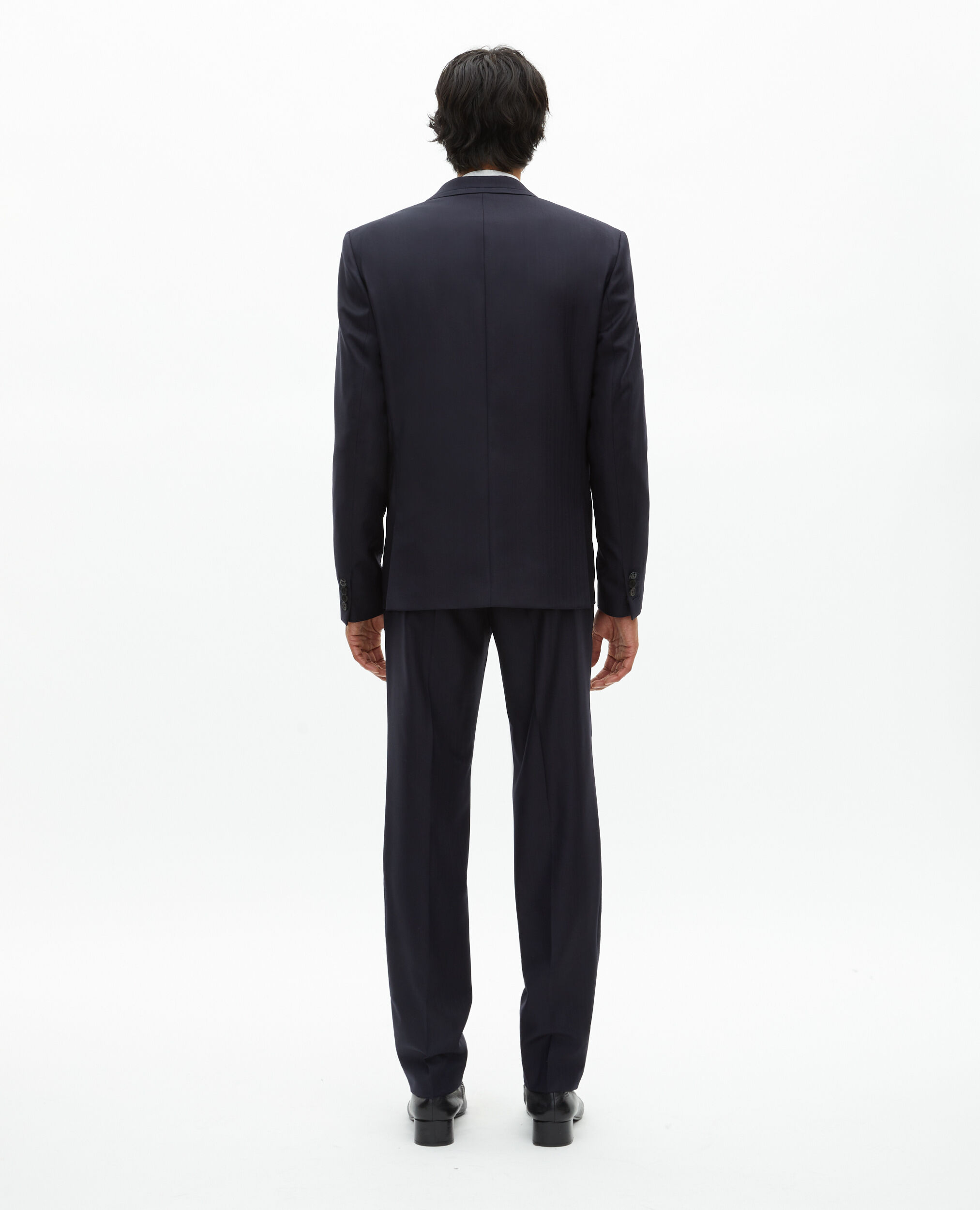 Veste de costume en laine bleu marine