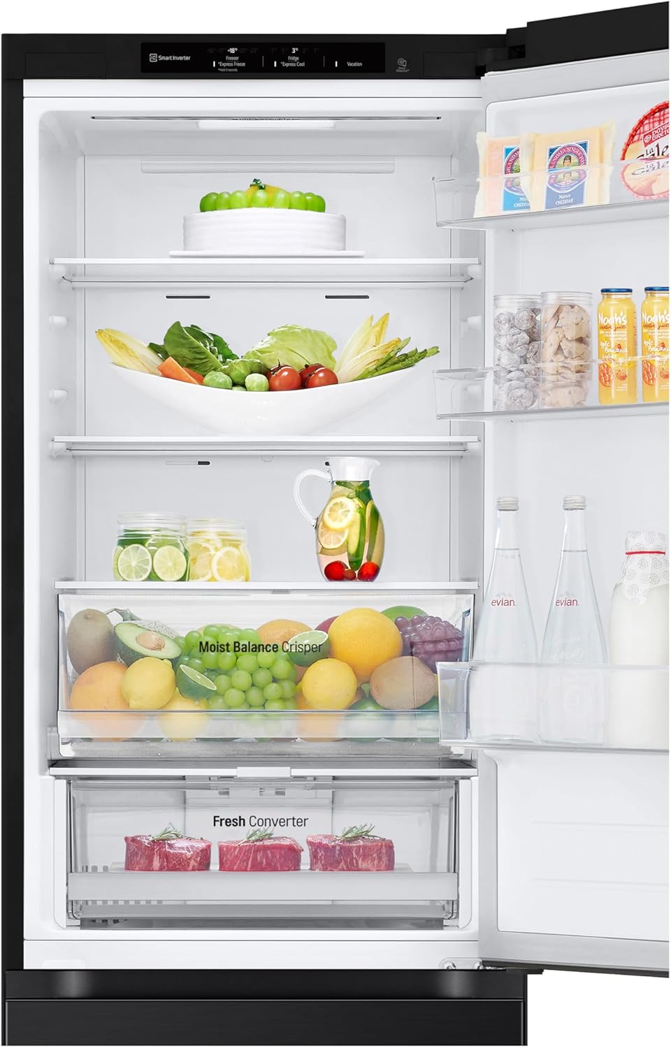 LG GBV3100AEP Kühl-Gefrierkombi Total No Frost, 344L, 1860mm hoch, A, Smart Inverter Compressor, LINEARCooling, 33 dB(A), Metallic Schwarz.