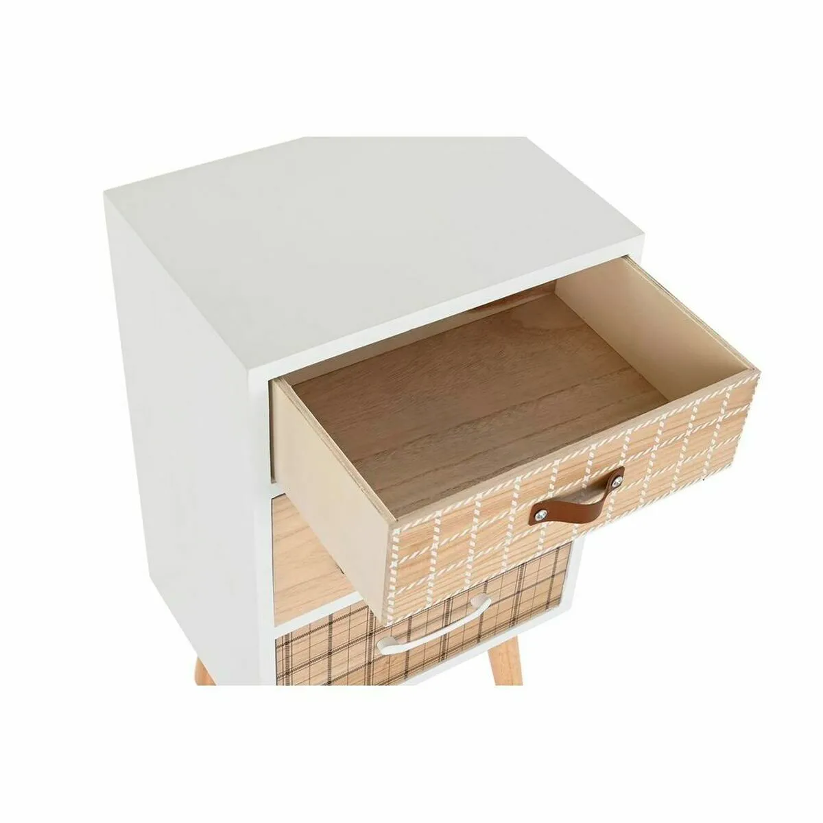 DKD Home Decor Table de Nuit - Naturel Blanc