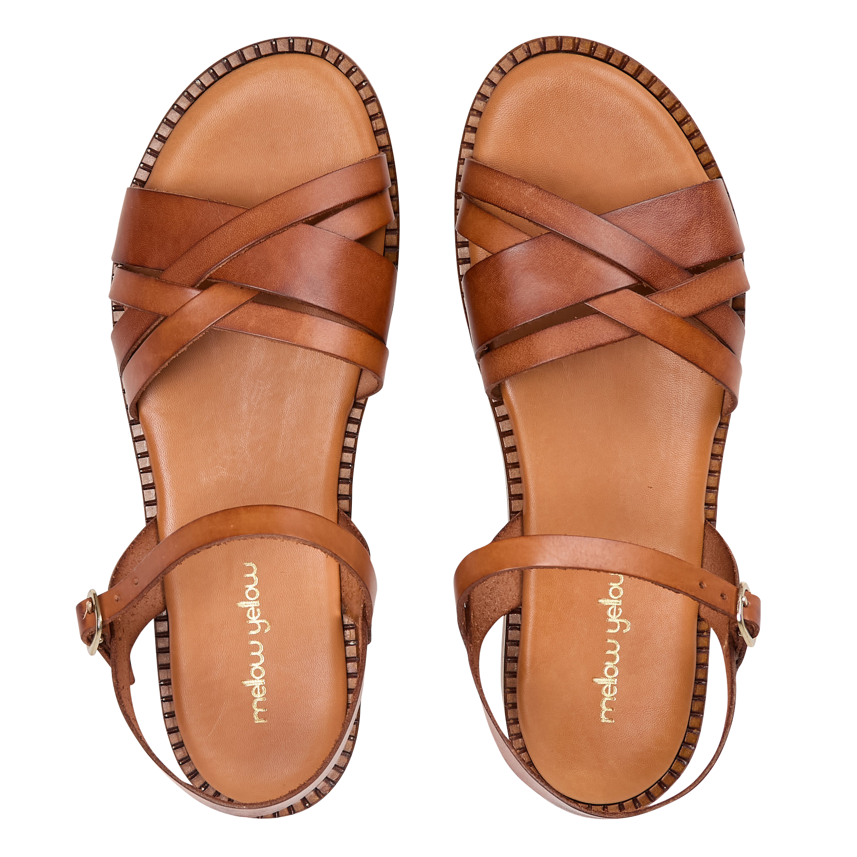 IDYLLE - Sandales bout ouvert en cuir | Marron
