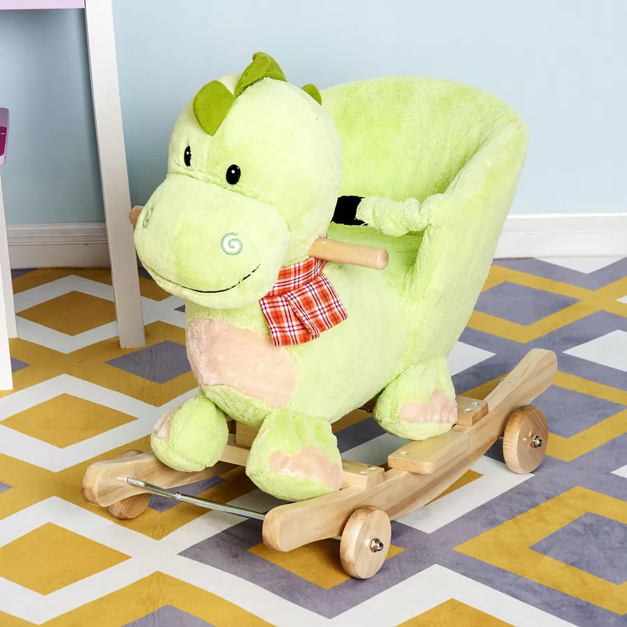 HOMCOM Schaukeltier als Drache grün