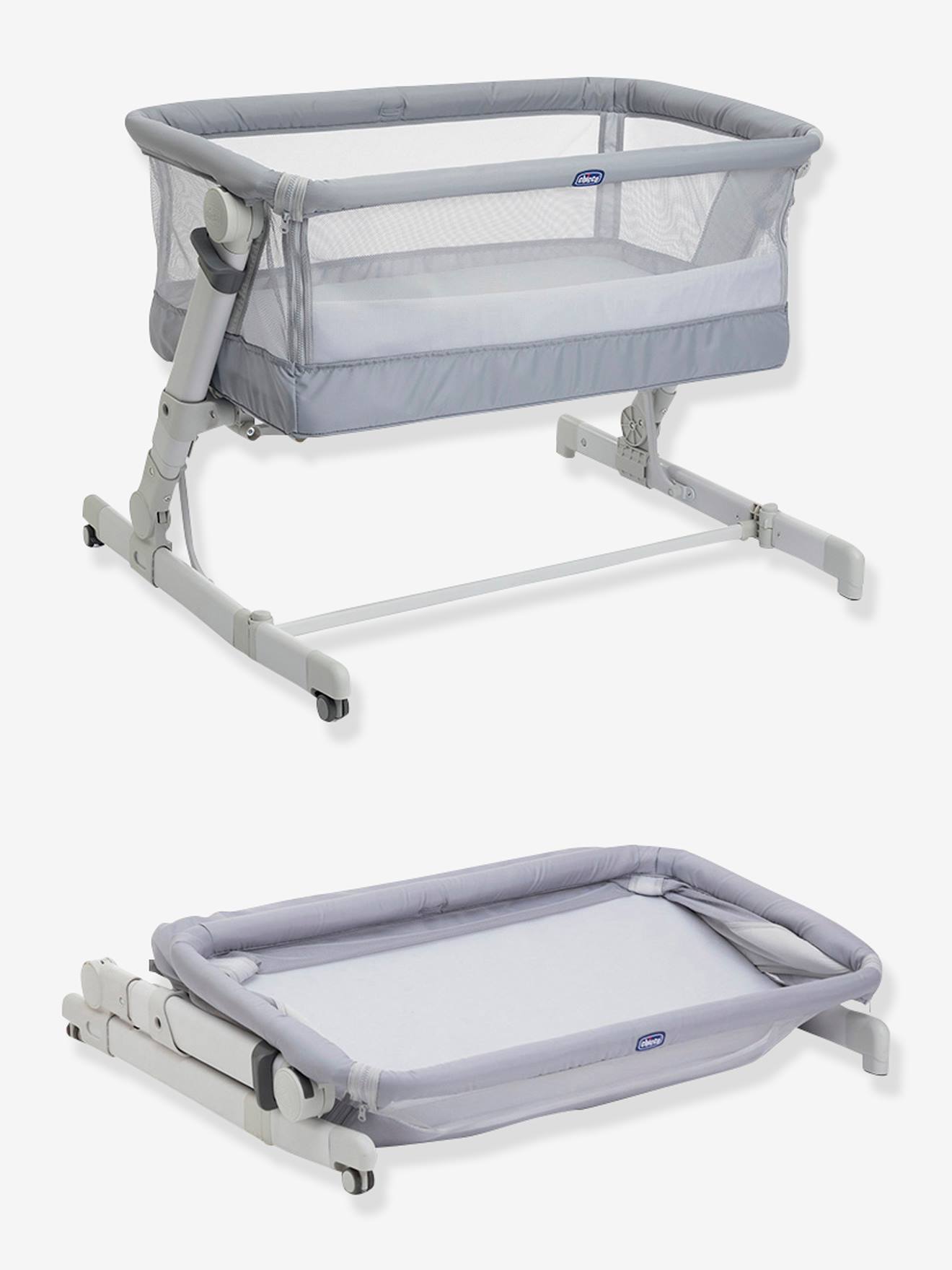 Berço portátil Chicco Next2me para dormir junto à cama, cinza escuro