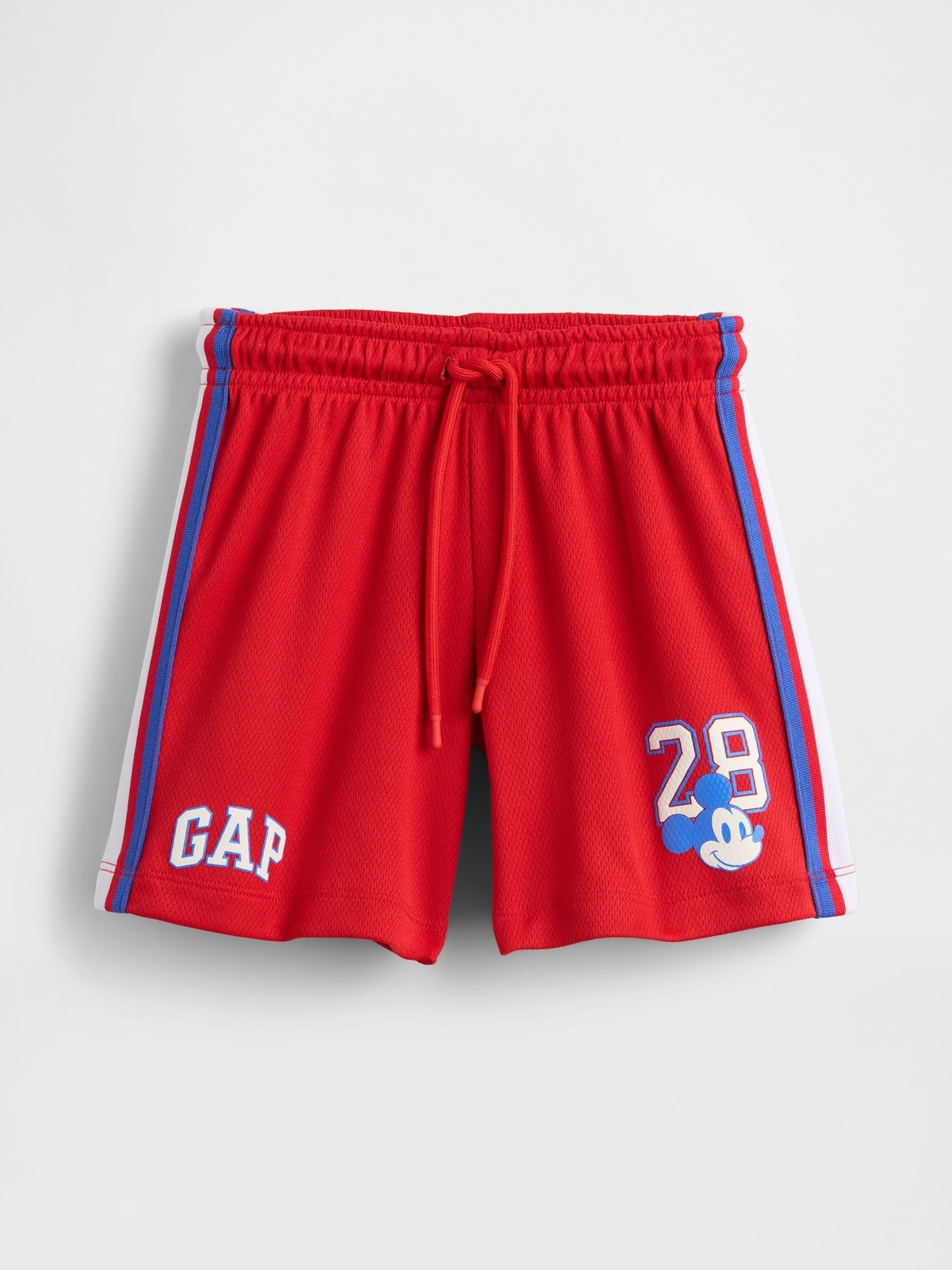 Rood Mickey Mouse™ - Gap Disney-shorts van mesh met elastische taille (6mnd -5jr)