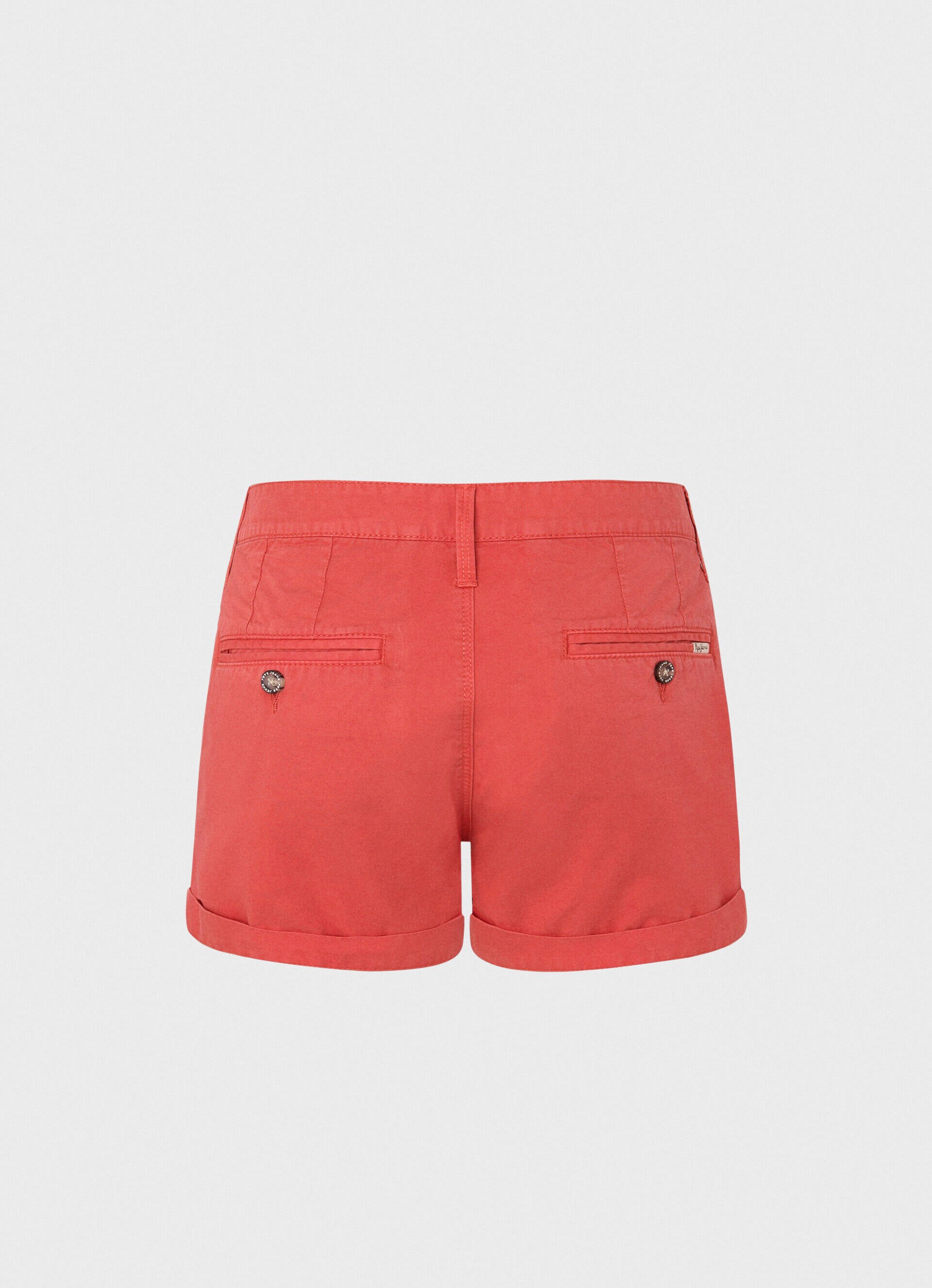 Shorts de algodão, corte regular - vermelho estúdio