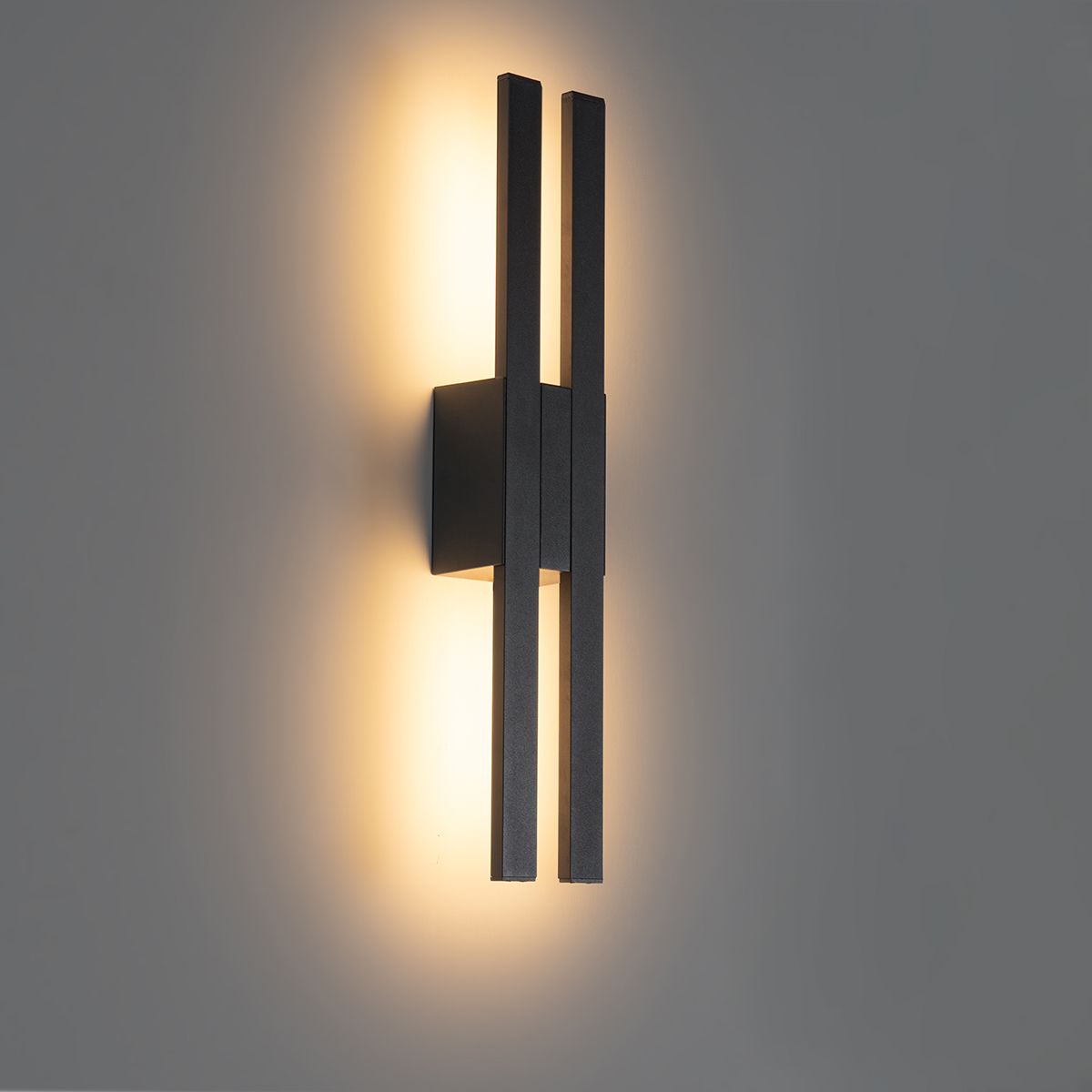 Moderne buiten wandlamp zwart incl. LED 2-lichts IP54 - Jamal