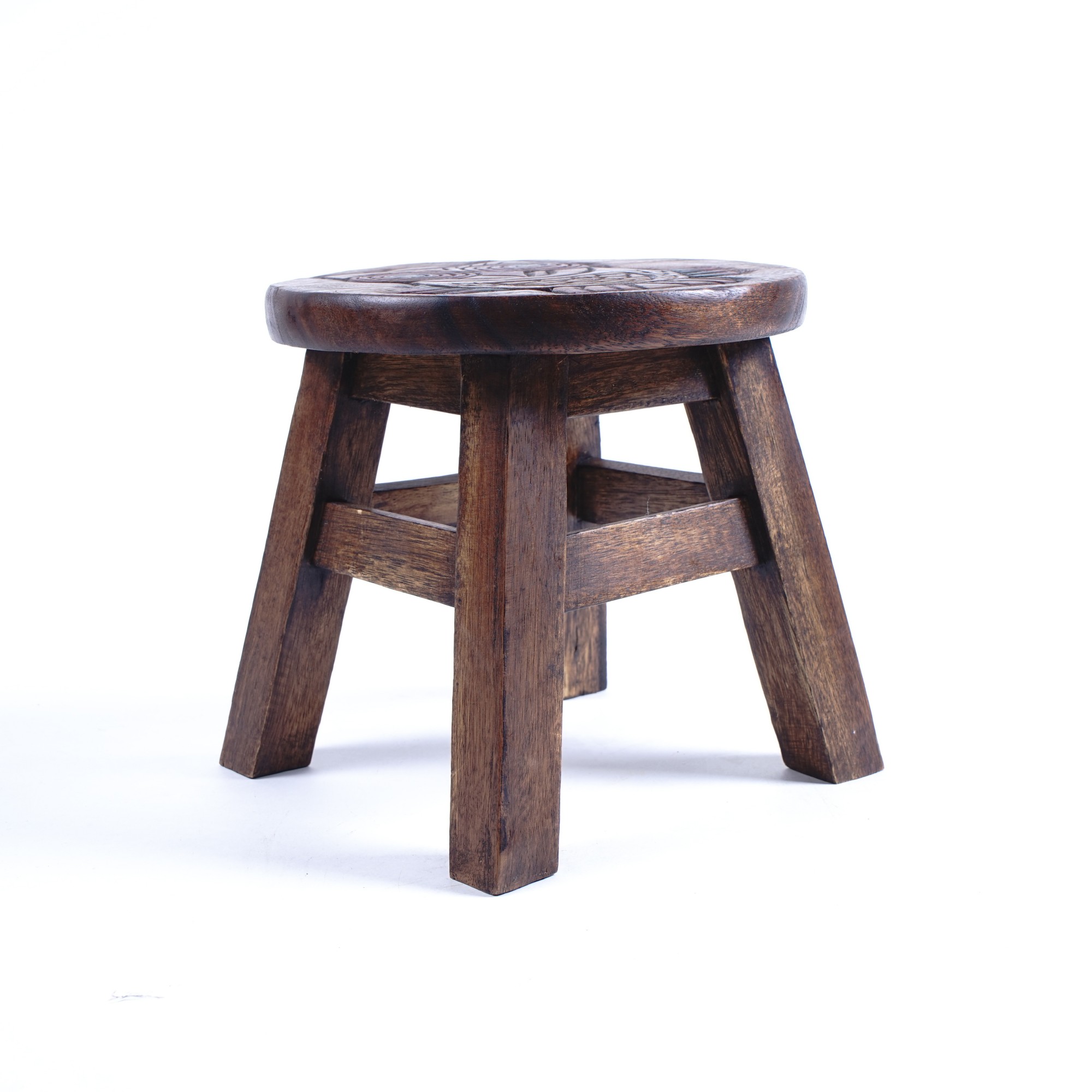 Hocker 'bunte Eule', natur, multicolor, Ø 25 cm, H 25 cm von fischer's lagerhaus