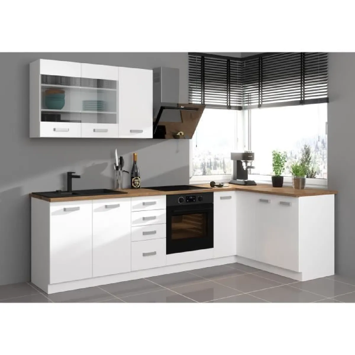ATLAS Cuisine d'angle blanche