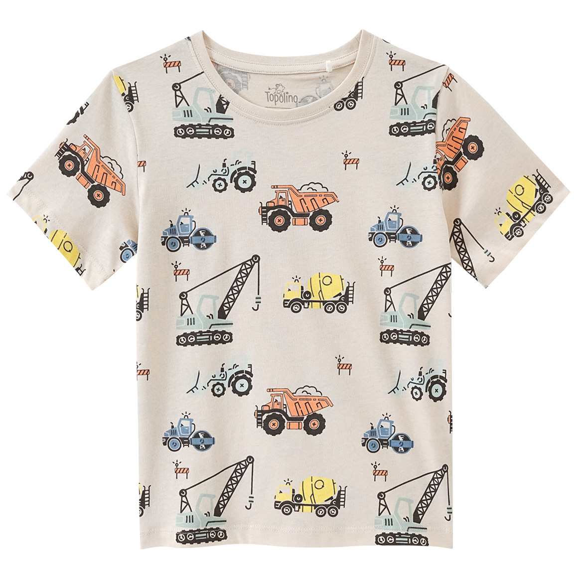 Topolino Jungen T-Shirt mit Fahrzeug-Prints beige