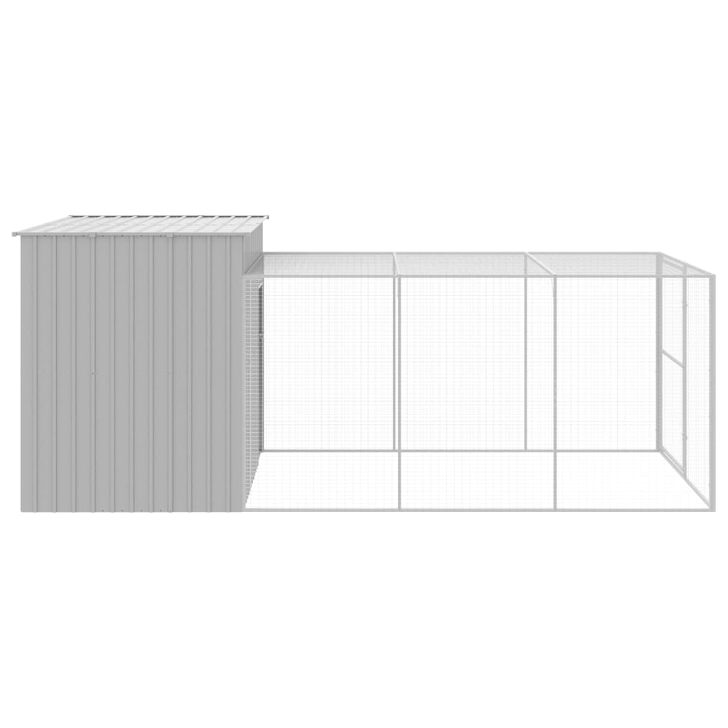 Canil vidaXL, aço galvanizado, cinza claro, 214 x 1069 x 181 cm