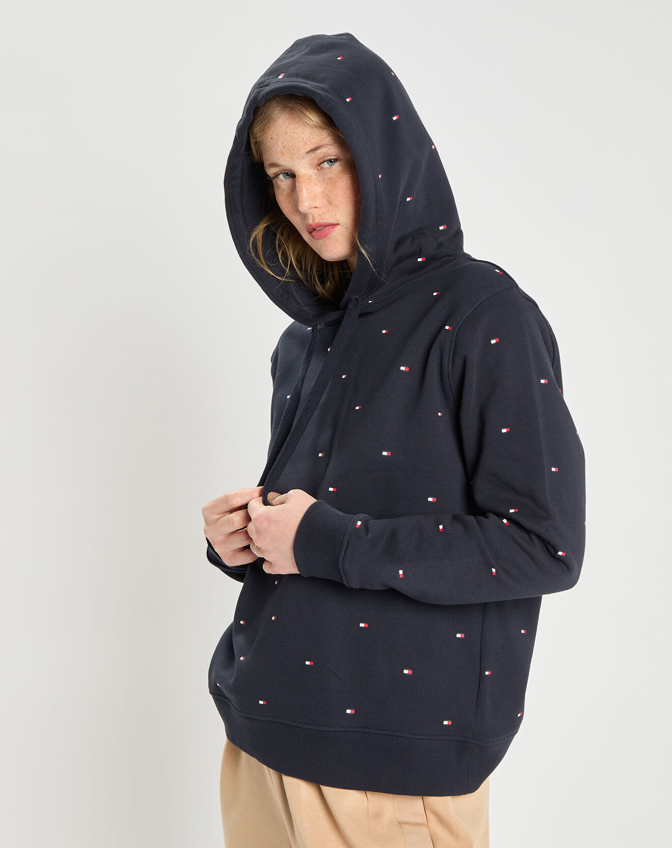 Tommy Hilfiger Sweat 100% Coton Bio Embroidery Flag bleu marine