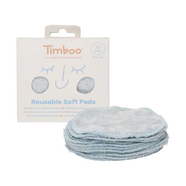 Timboo Herbruikbare Pads - 12 Stuks - Riviera Blue