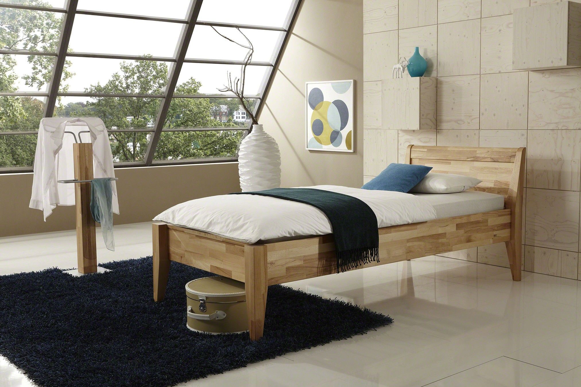 Holzbett Jasmine 120 x 210 cm Kernbuche geölt