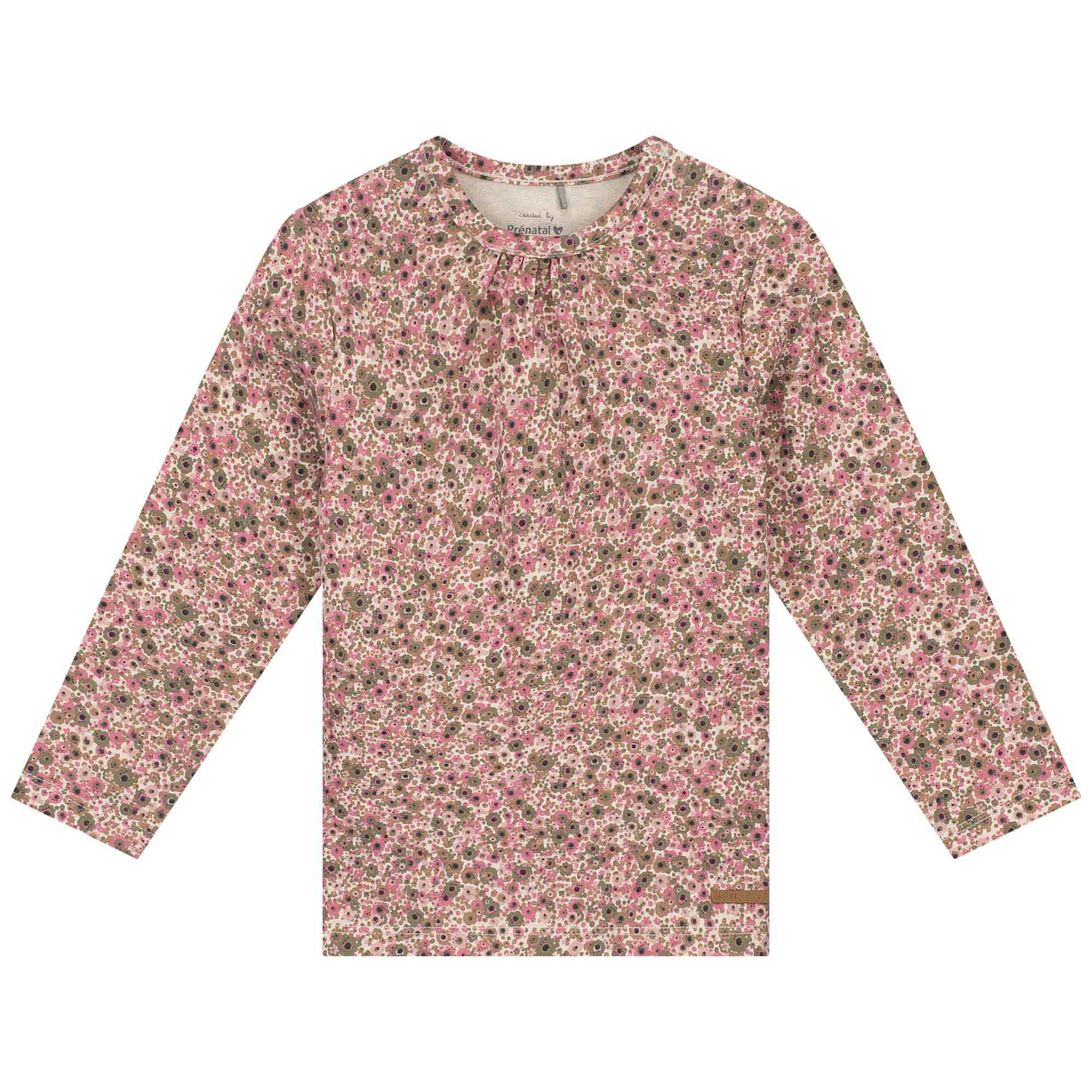 Prénatal peuter shirt lange mouwen all over print bruin