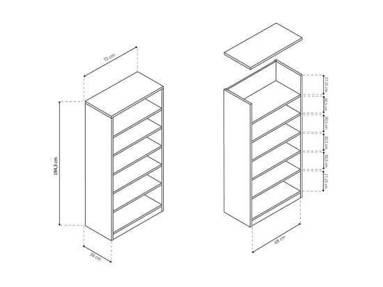 Armoire, collection TOLLY, 2 portes, 75x195 cm, coloris chêne sonoma