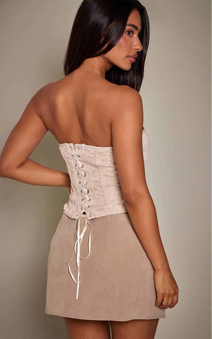 Nude Corset À Dos Lacé Texturé