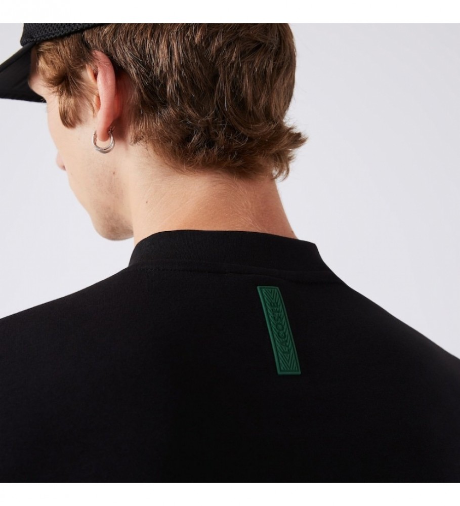 Moletom Lacoste preto com bolso canguru
