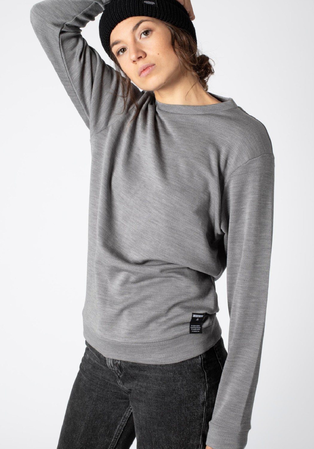 Jeckybeng The Merino Sweater Unisex Grey Melange