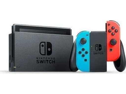 Nintendo Switch with Neon Blue and Neon Red Joy-Con - Spilkonsol - Full HD - sort, neonrød, neonblå