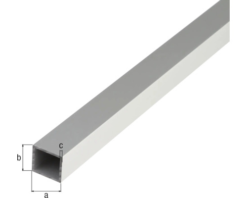 Vierkante aluminium buis, zilver geanodiseerd, 30x30x2 mm, 1 m