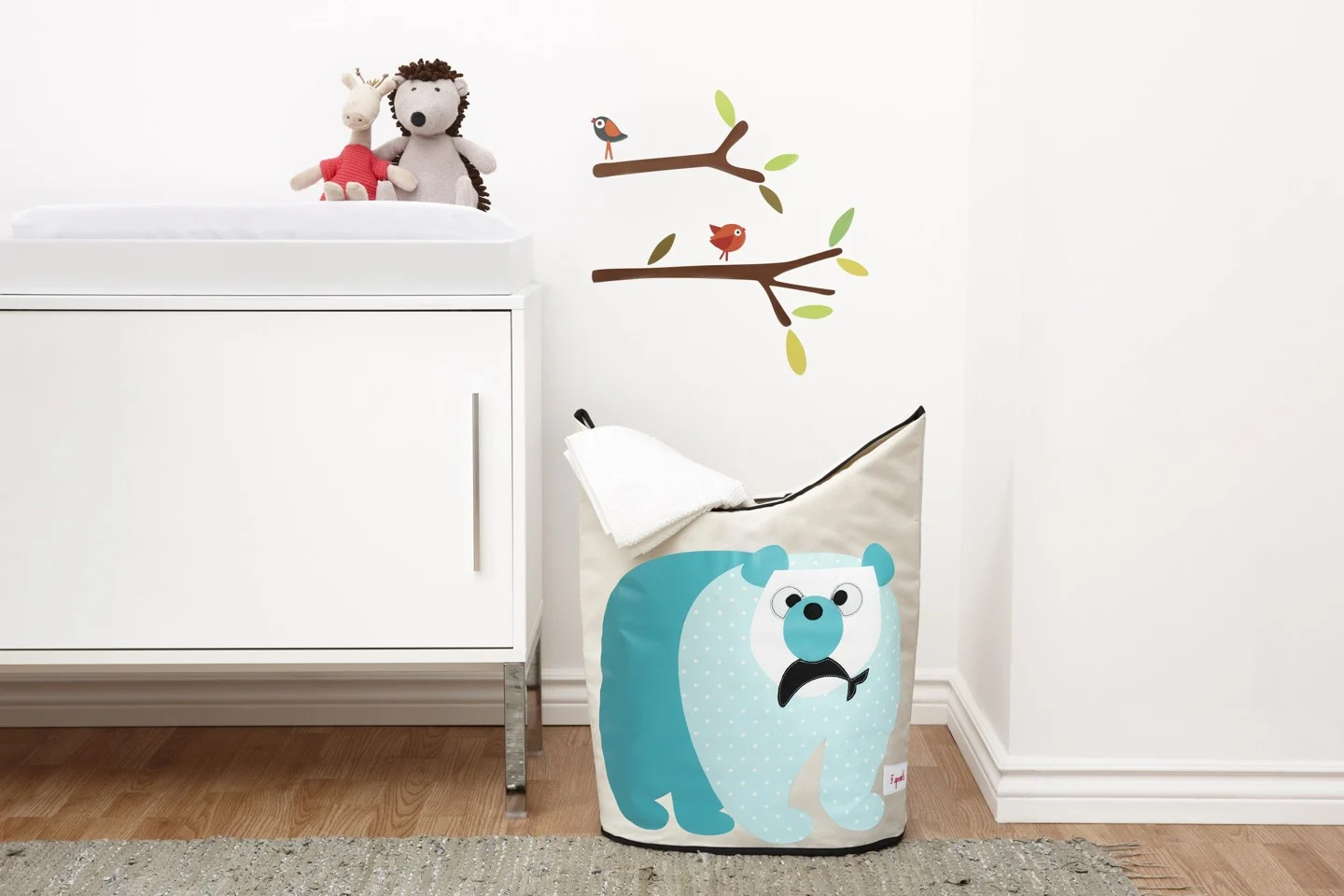 3 Sprouts - Laundry Hamper - Blue Polar Bear