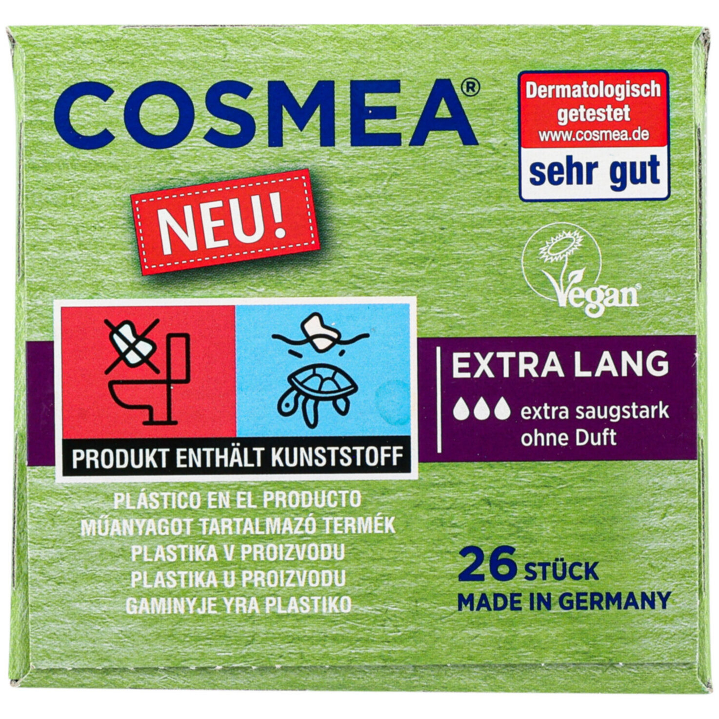 COSMEA Bio Slipeinlagen Extra Lang 26 Stück