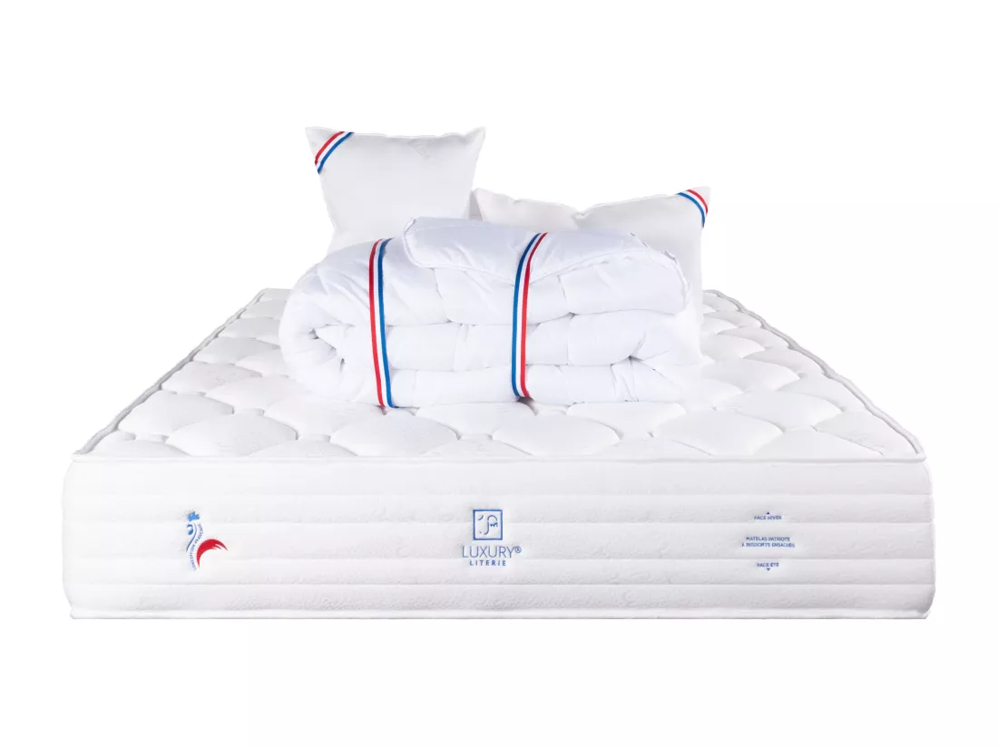 Matelas 160x200 cm, Patriote Mousse, 27cm, Soutien ferme + 2 Oreillers + Couette