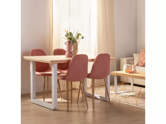 Chaise de salle à manger en tissu terracotta 45x86 cm-Ellis