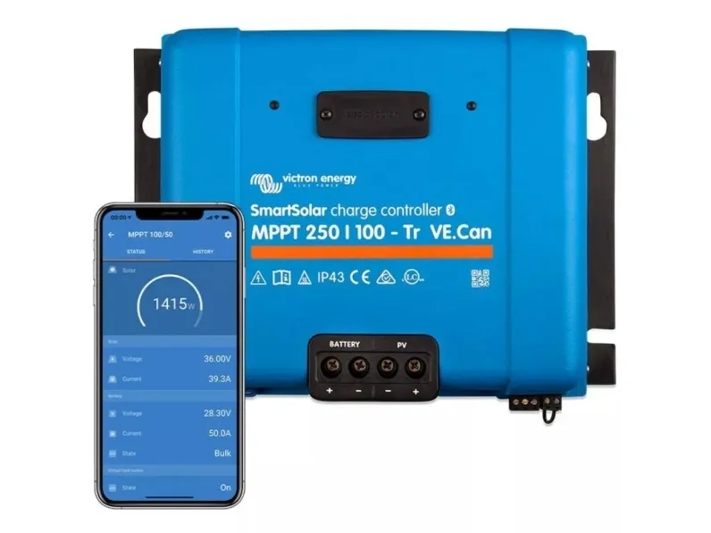 Victron Energy BlueSolar 250/100-Tr VE.Can Solcelle-opladningsregulator MPPT 12 V, 24 V, 48 V 250 A