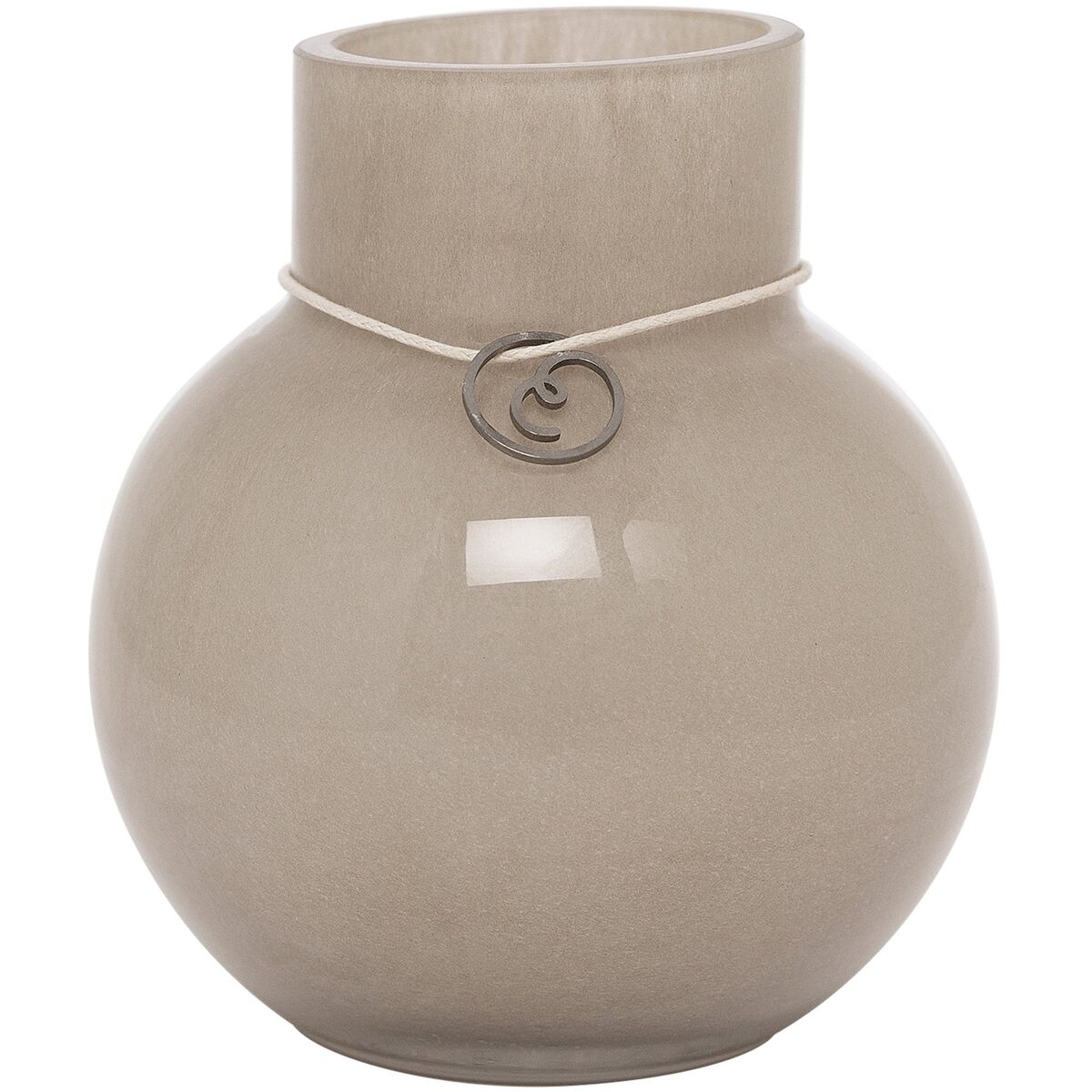 Glassvase rund 10 cm, Ø9, beige