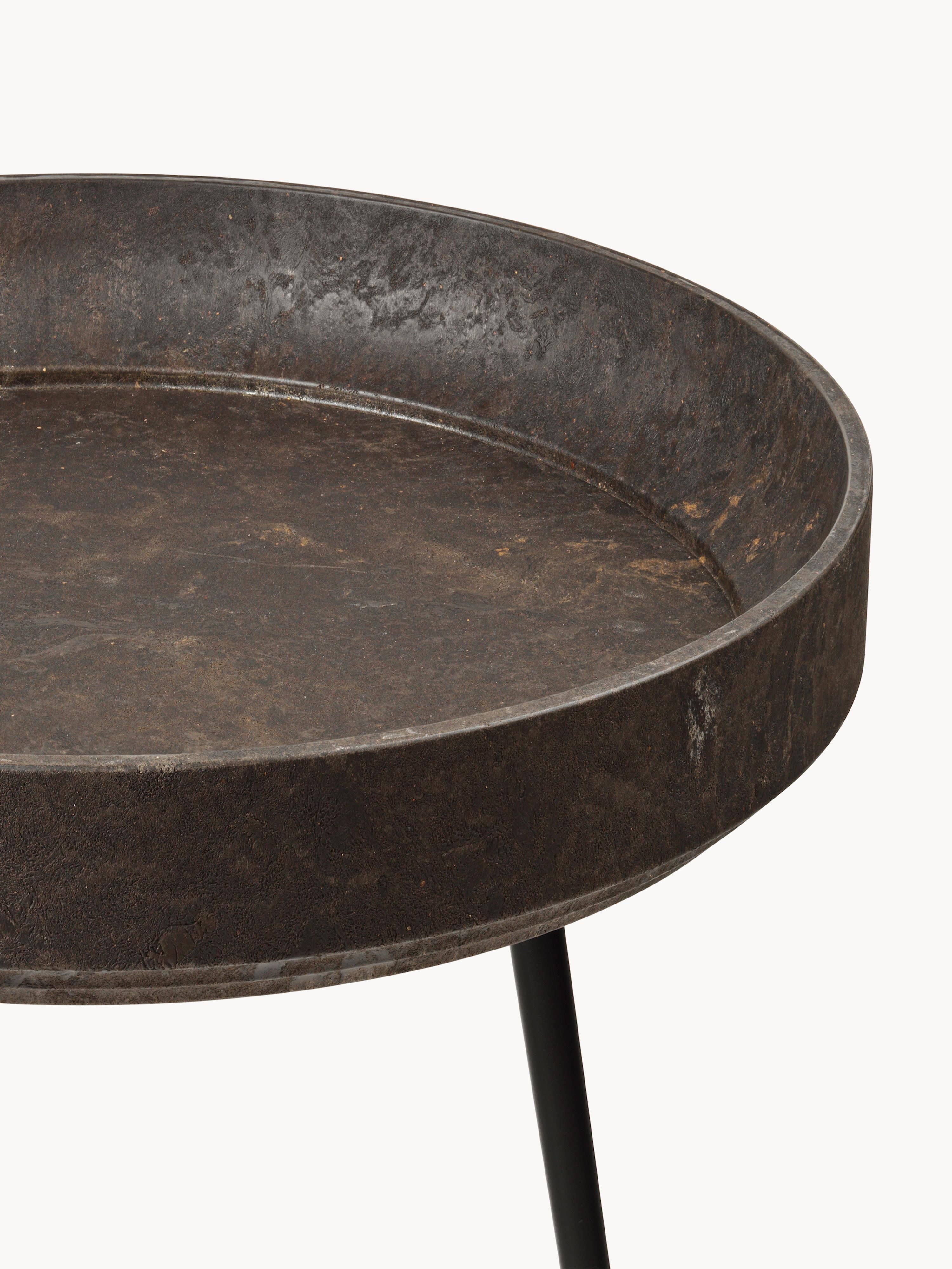 Ronde bijzettafel Bowl van eikenhout, handgemaakt