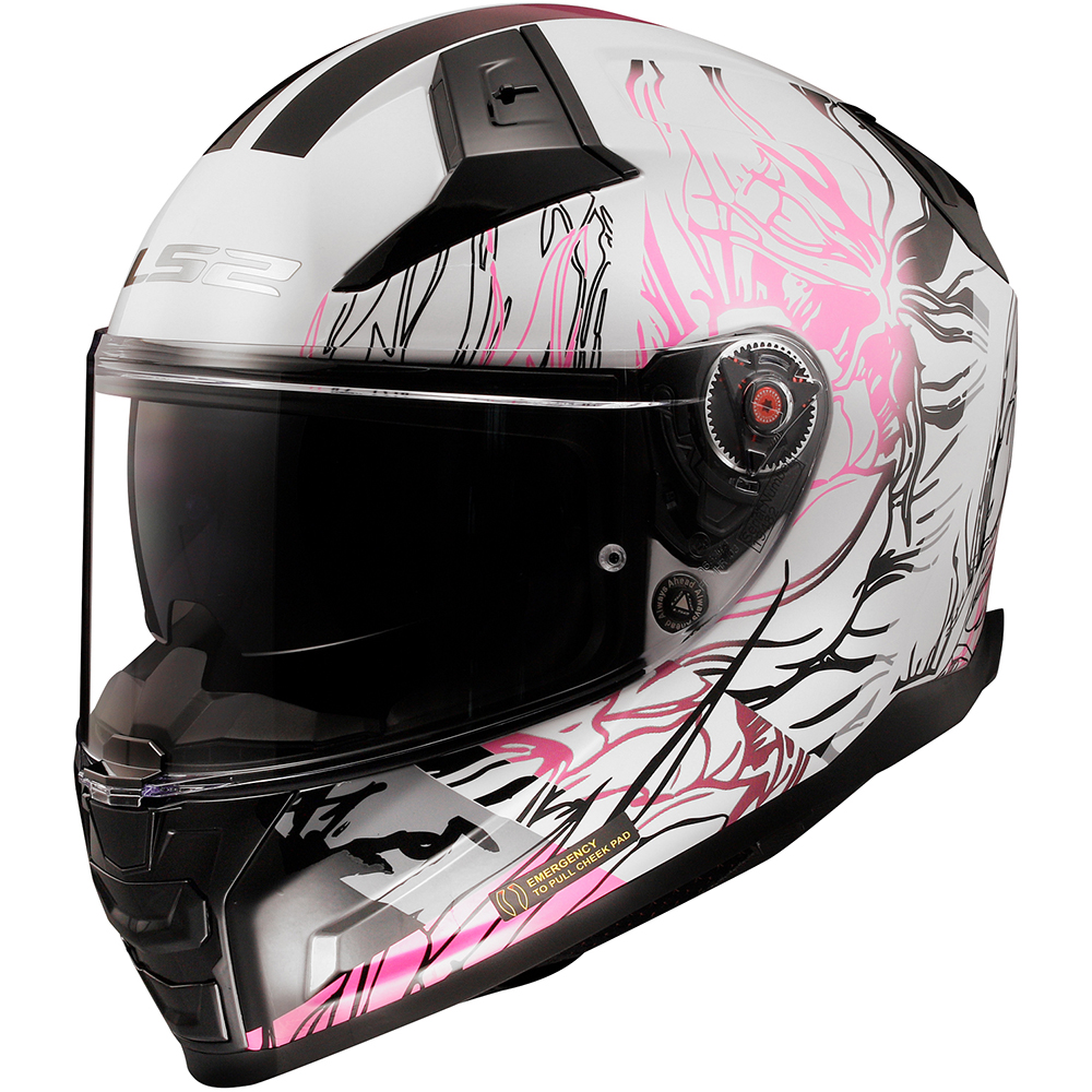LS2 - Casque FF811 Vector II Darflo Blanc / Rose / Noir