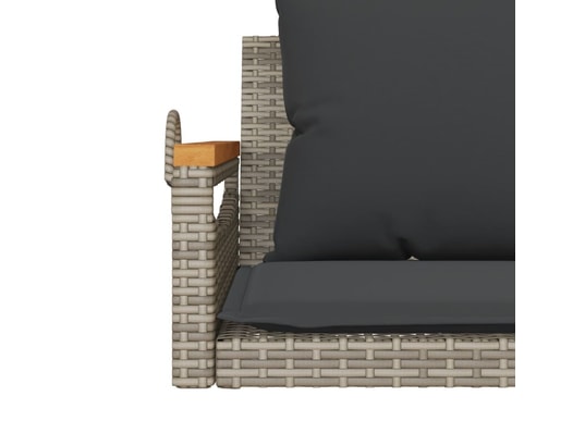 VIDAXL - Balancelle avec coussins gris 109x62x40 cm résine tressée
