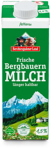 Berchtesgadener Land Frische Bergbauern-Milch 1.5% Fett (länger haltbar)