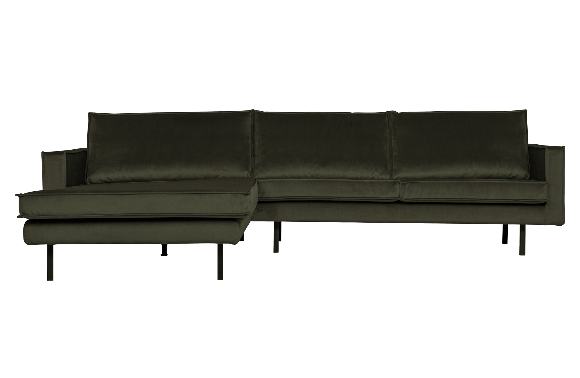 BePureHome chaise longue Rodeo velvet Links - Green Hunter