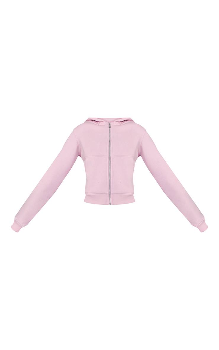 Rose Sweat À Casynthétiqueche Court Zippé