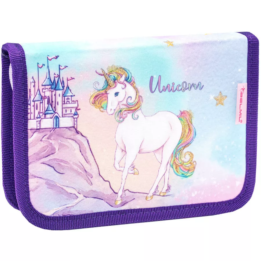 Belmil Schulranzen Classy Schulranzen Set 5-teilig mit Brustgurt Rainbow Unicorn Magic