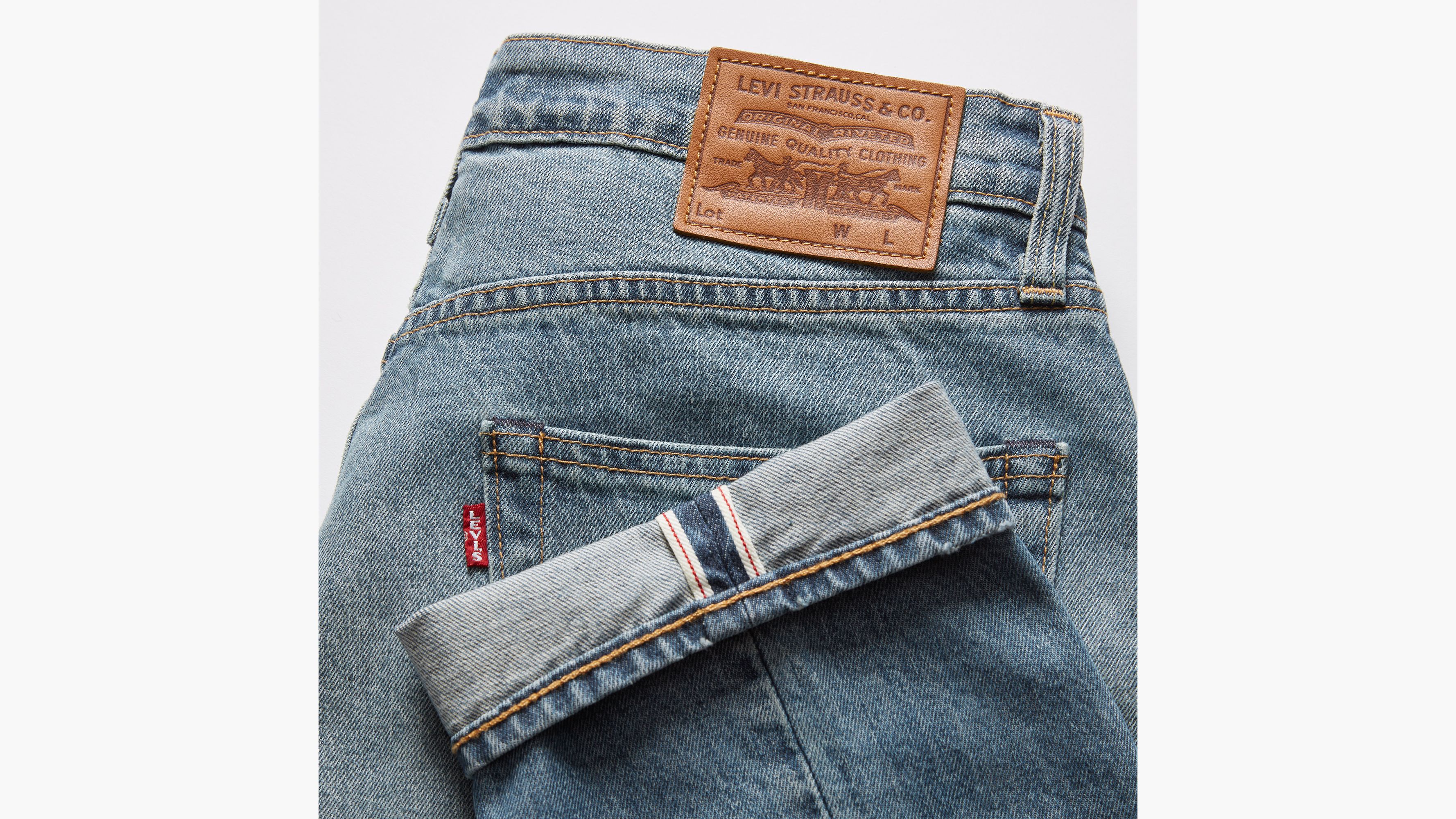 Jean 502™ fuselé lisière selvedge - Around The Block Destructed Selvedge - Bleu