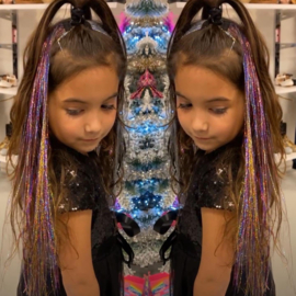 Glitter tinsel clip-inn