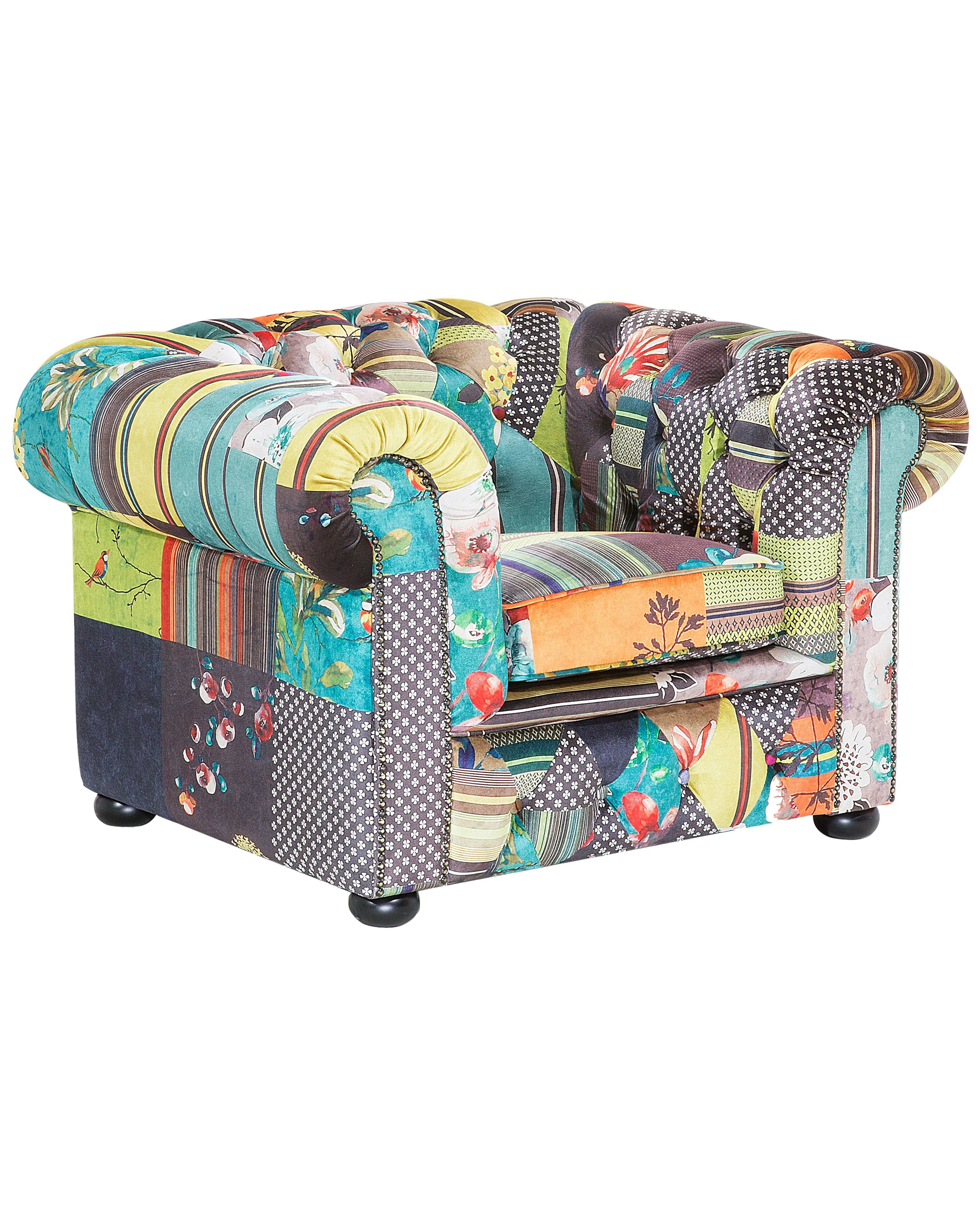 Fauteuil CHESTERFIELD Stof Lichtgroen