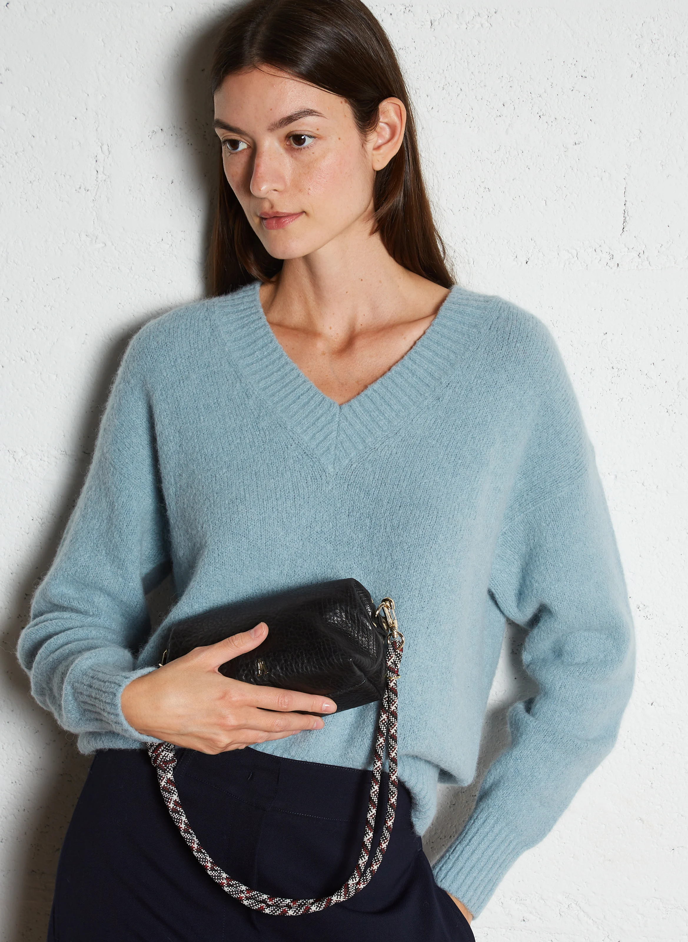 NUAGE - Sac porté épaule en cuir| Noir