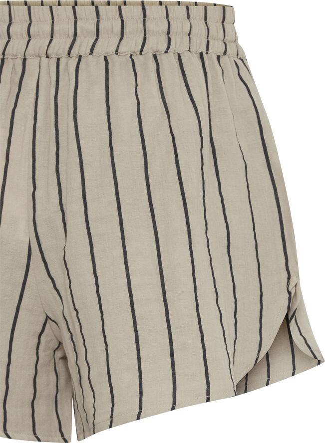ICHI IAFOXA STRIPED BEACH SHO Doeskin/black stripe