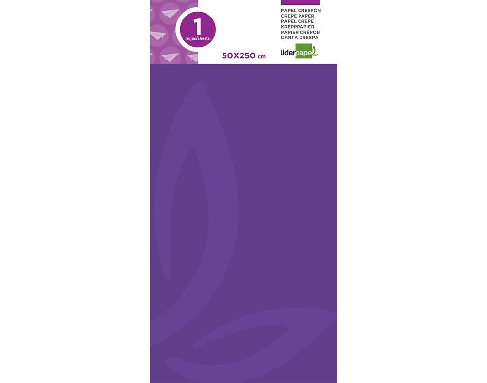 PAPEL CREPE LIDERPAPEL VIOLETA ESCURO 50X250CM