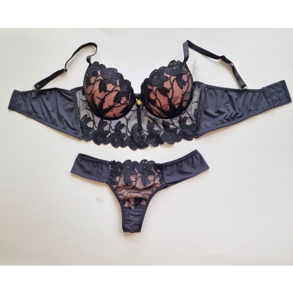 Donna Chic Conjunto Cropped Luxo Império Preto XL