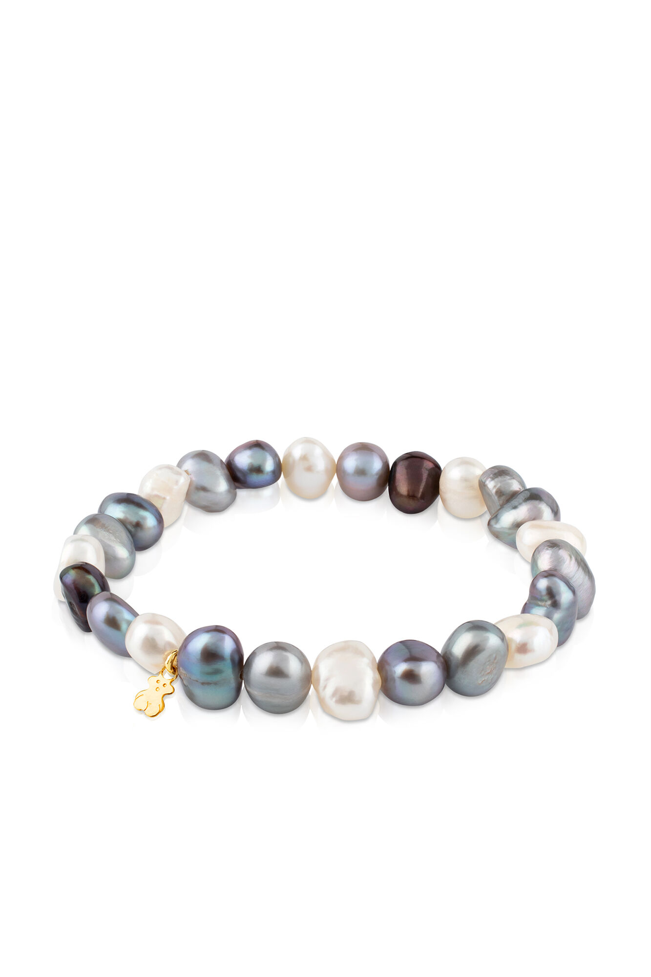 Pulseira barroca em ouro e pérolas cultivadas - Amarela