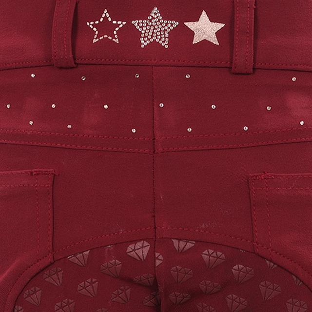 Paardrijbroek La Valencio LVWilhelmina Full Grip Kids Donkerrood