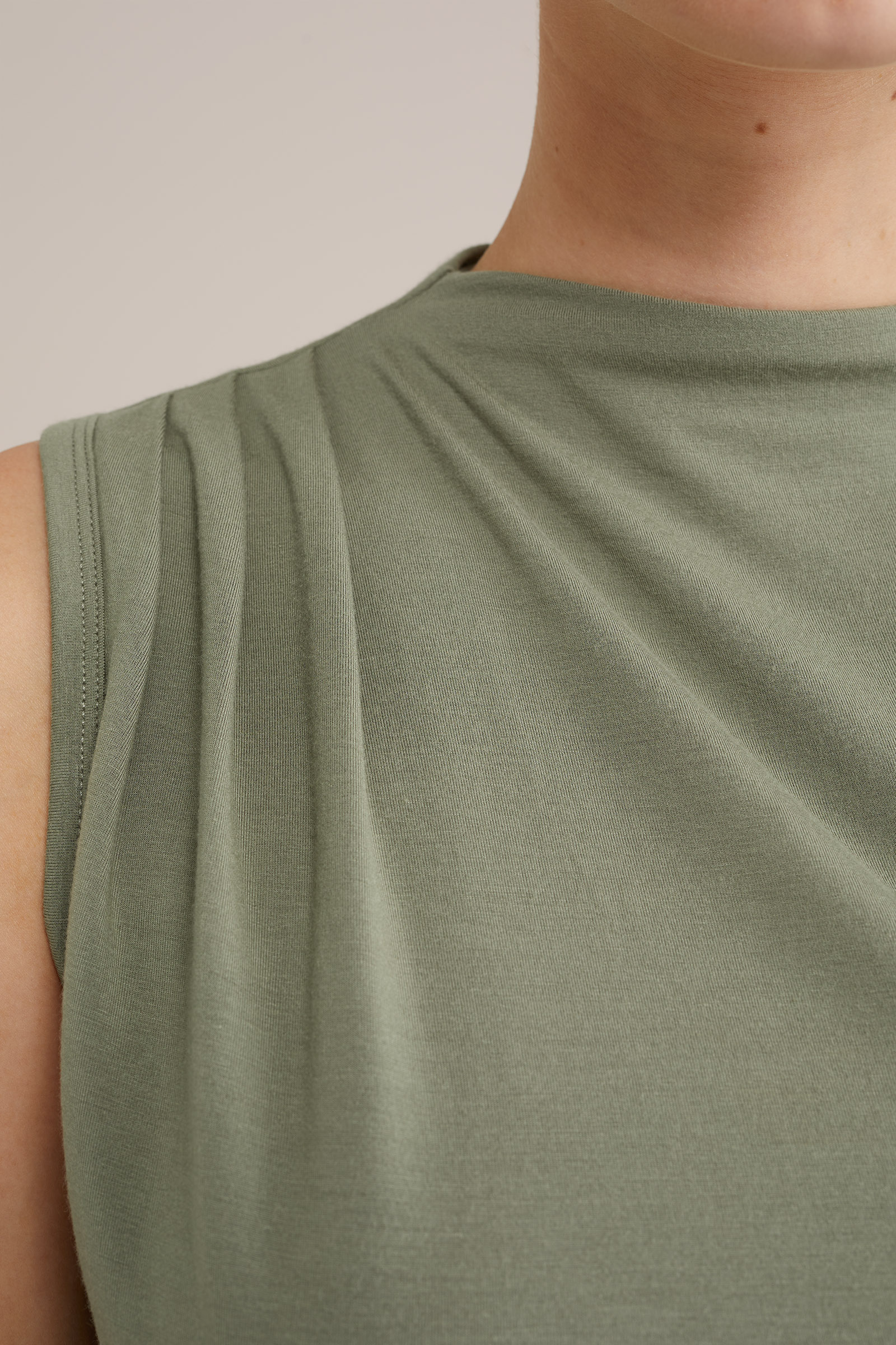 singlet met plooidetail WE Fashion Lichtgroen