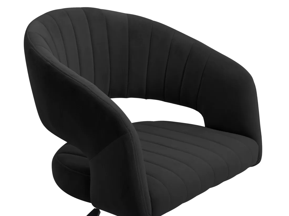 Chaise de bureau en velours - Noir et doré - Hauteur réglable - TIRIESI de Pascal Morabito