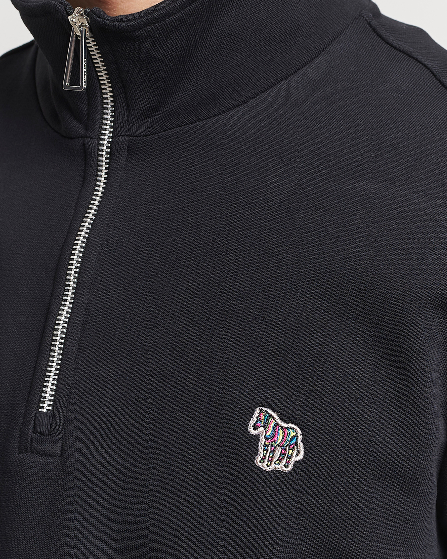PS Paul Smith Zebra Organic Cotton Sweat Half Zip Black