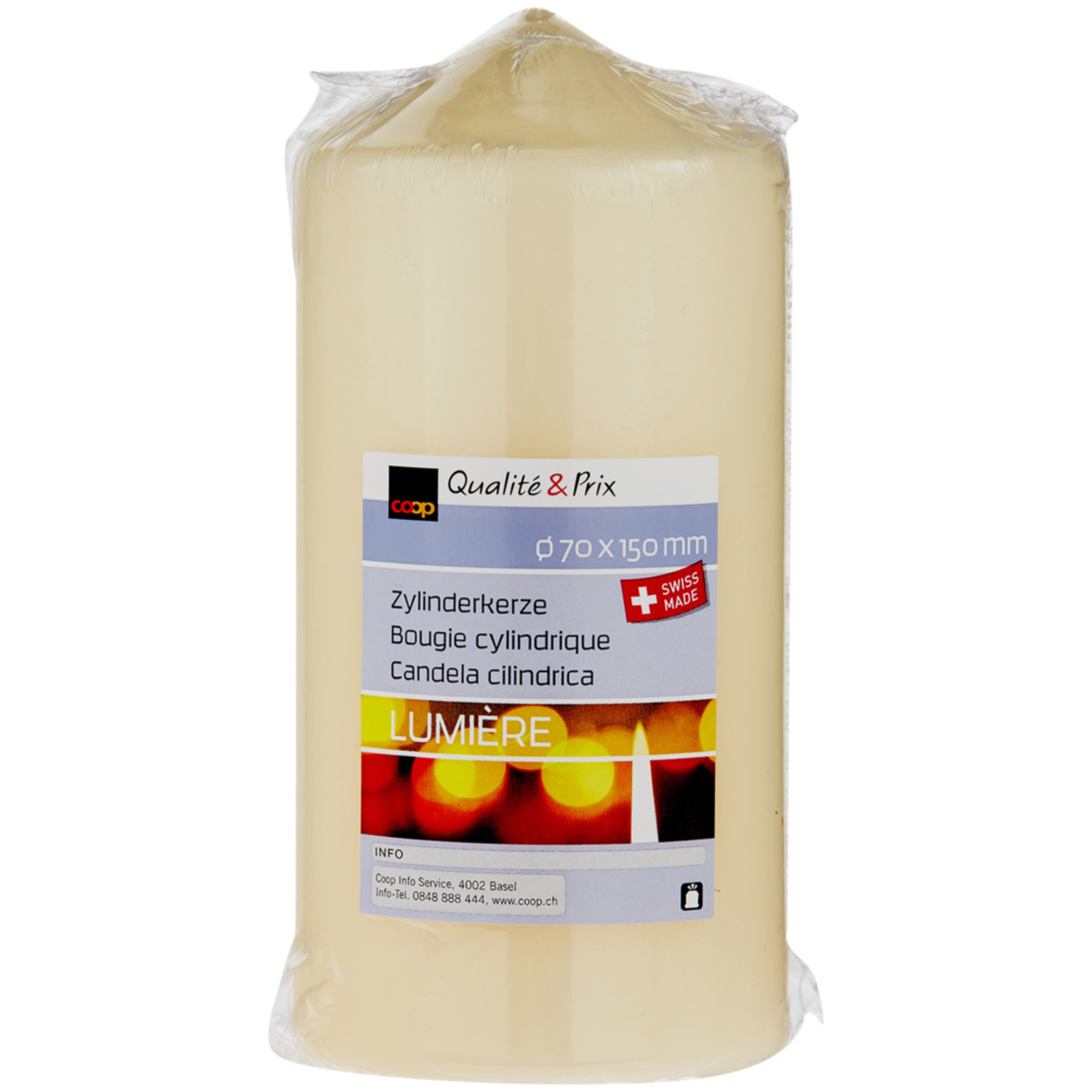 Zylinderkerze 70x150mm ecru